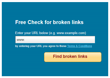Checken op gebroken links met Brokenlinkcheck.com.